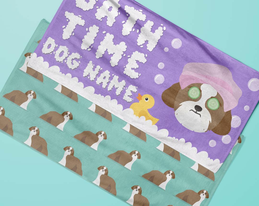 Personalized Dog Bath Towels