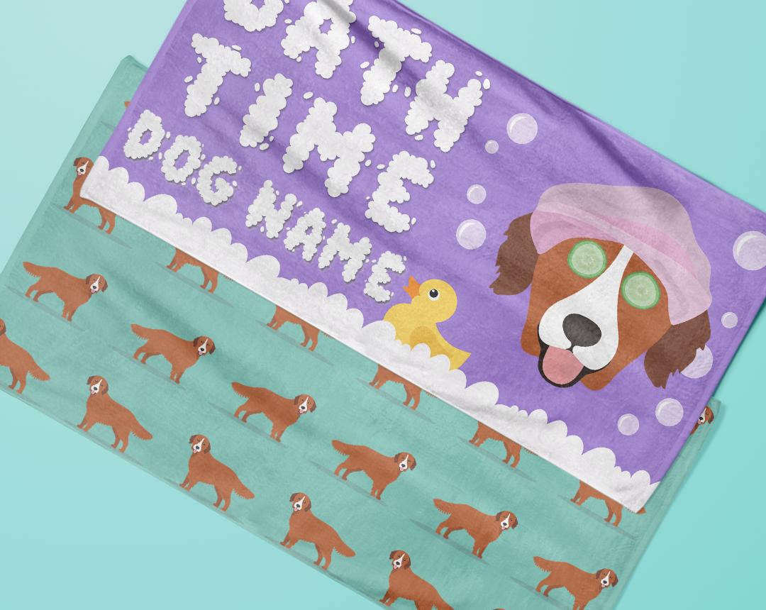 Personalized Dog Bath Towels