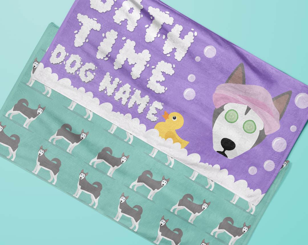 Personalized Dog Bath Towels