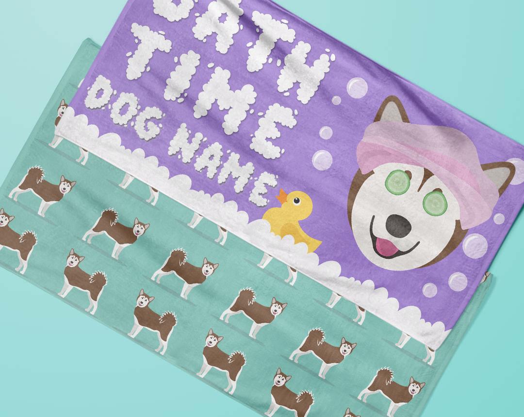 Personalized Dog Bath Towels
