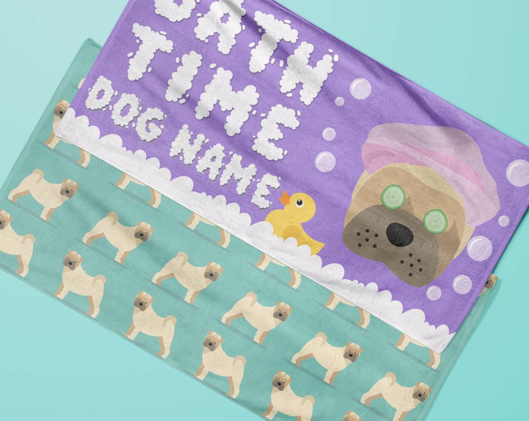 Personalized Dog Bath Towels