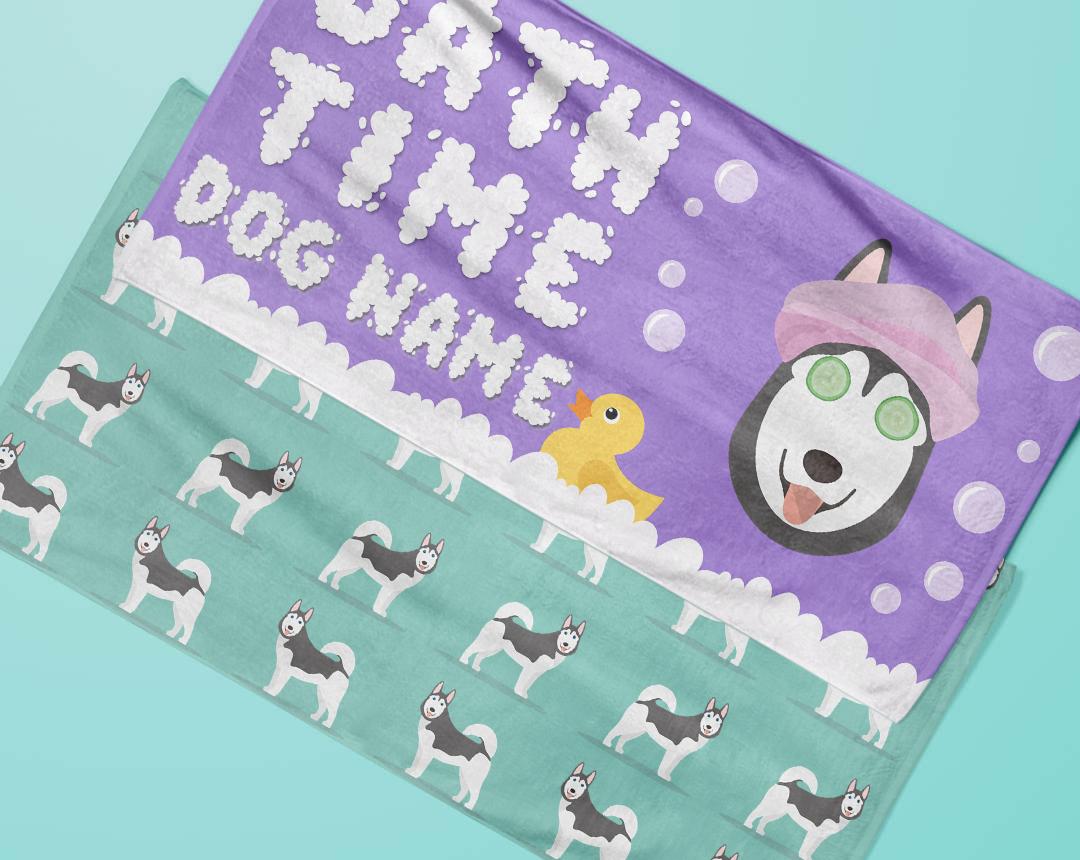 Personalized Dog Bath Towels